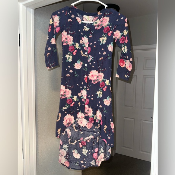Joyfolie Other - Mia Joy Navy Floral Hi Lo Girls Dress